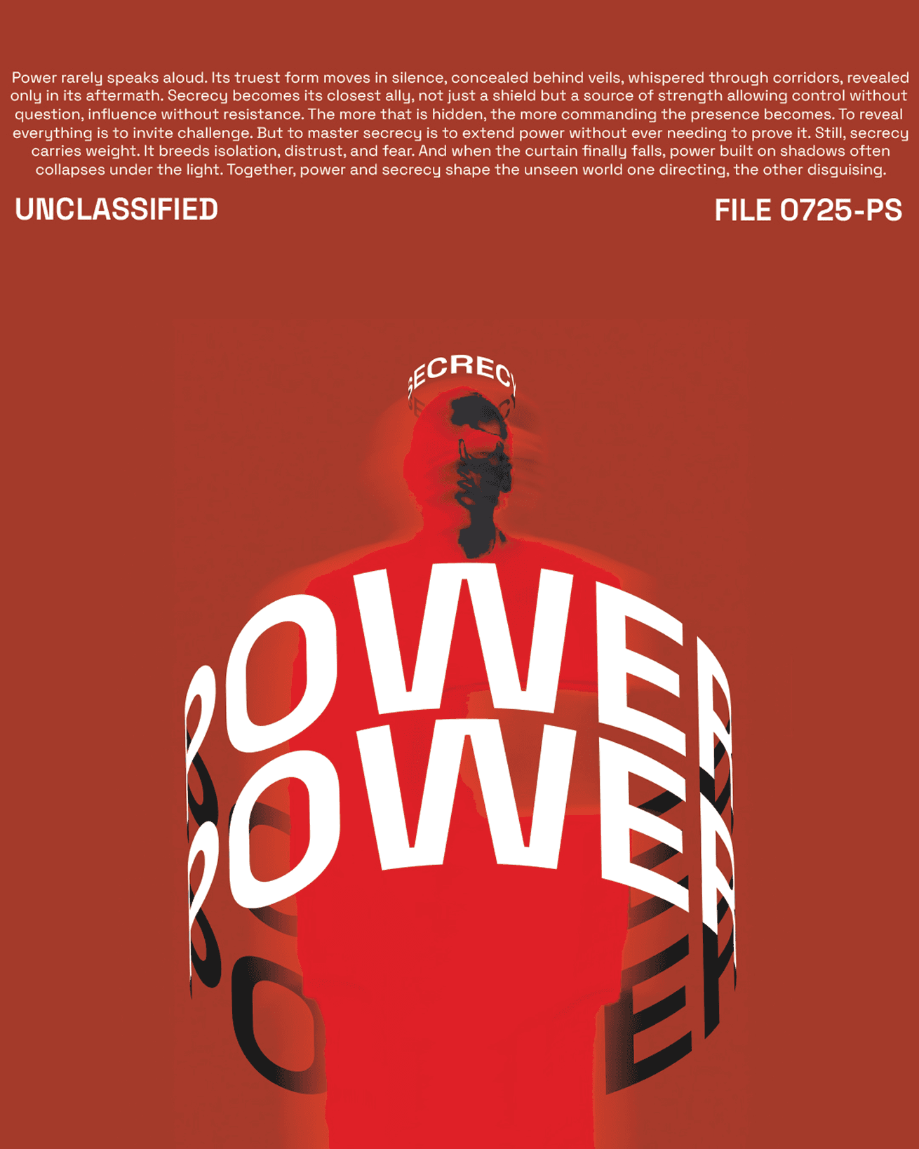 Power & Secrecy, type study poster