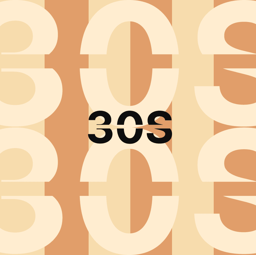 30S pattern, cream and orange