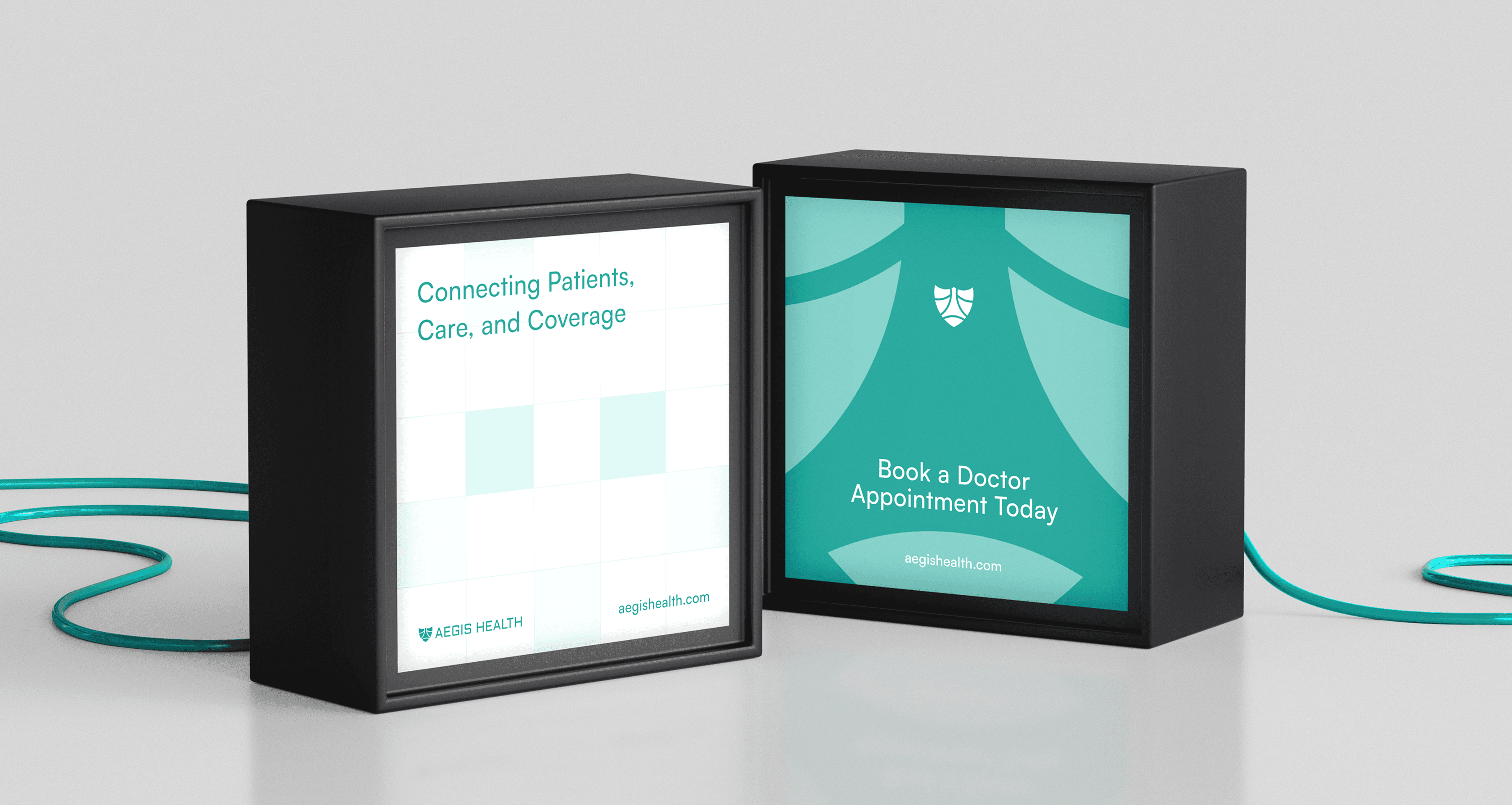 Aegis Health lightbox signage