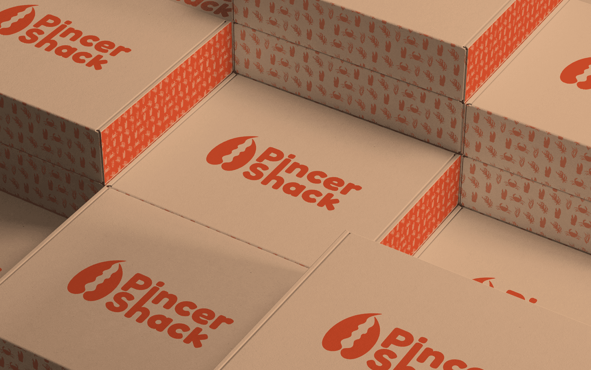 Takeout boxes with the claw pattern