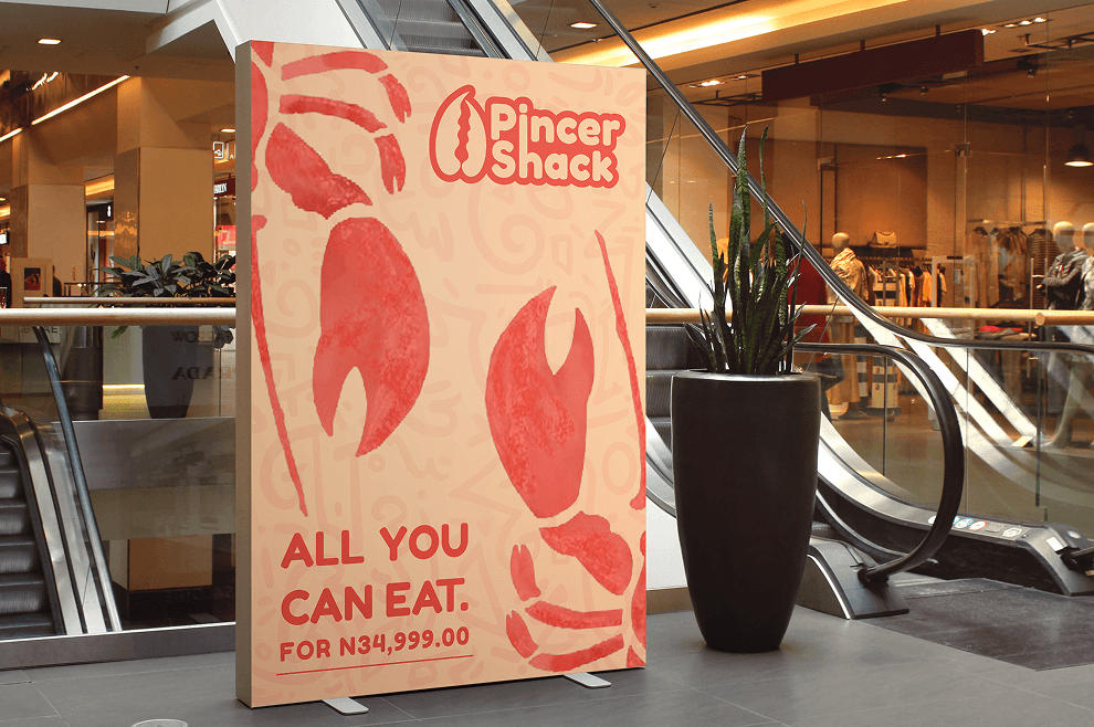 All You Can Eat banner in a mall