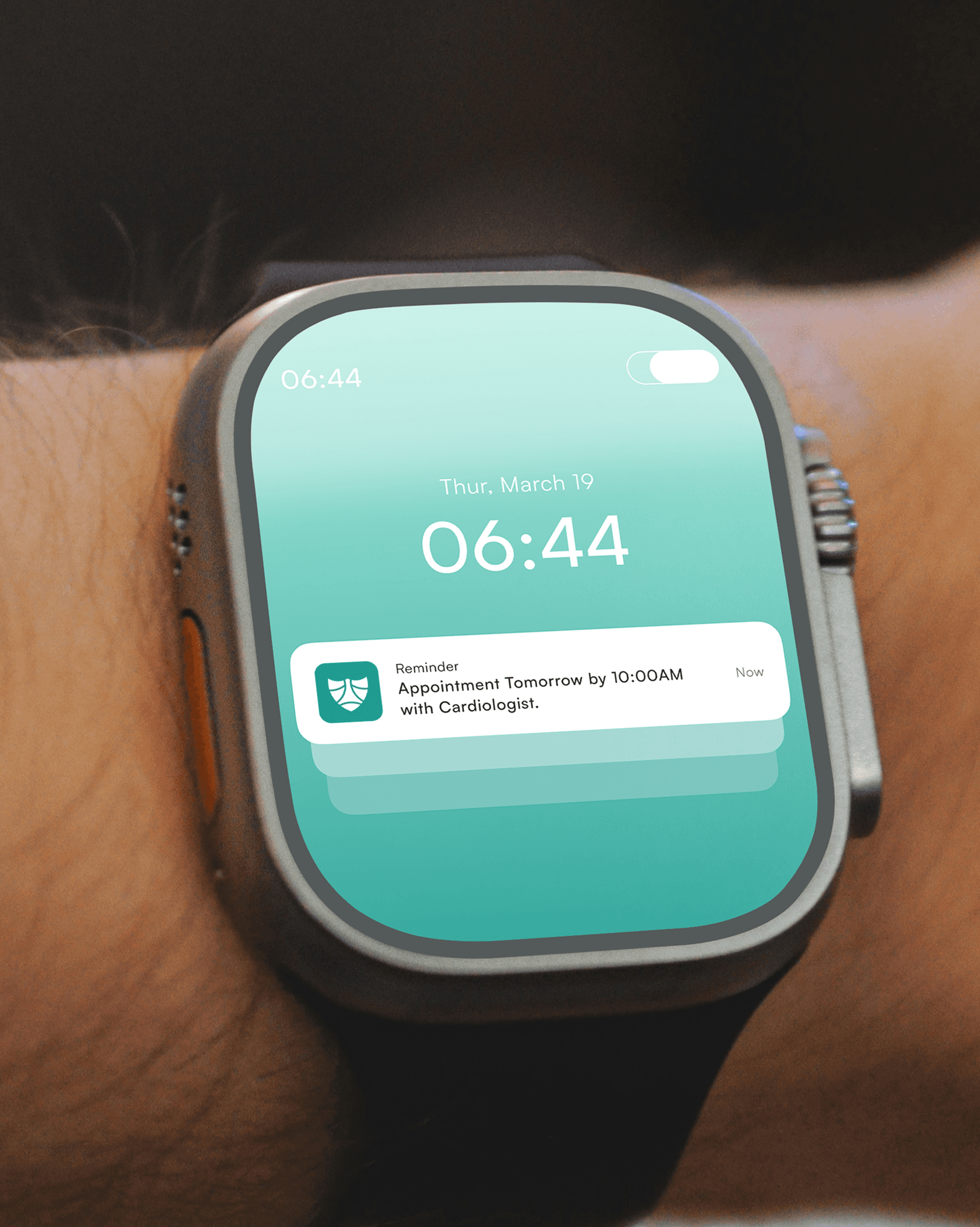 Appointment reminder on smartwatch