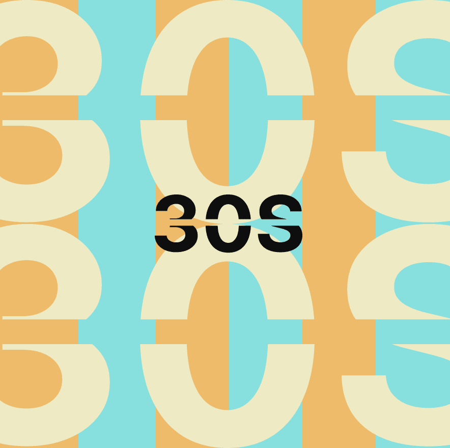 30S pattern, orange and aqua